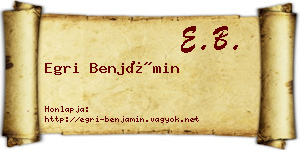 Egri Benjámin névjegykártya
