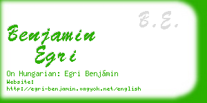 benjamin egri business card